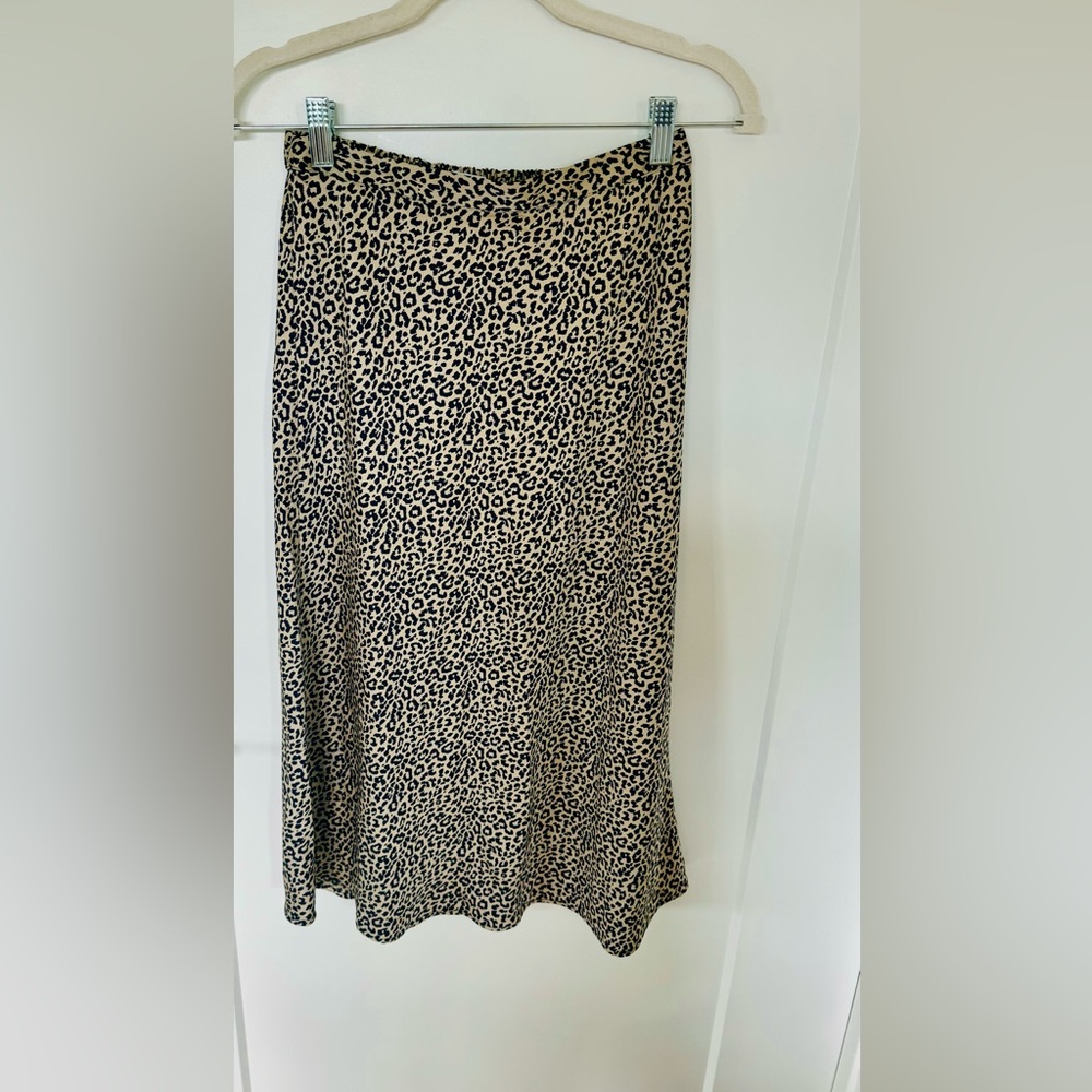 J. Crew Factory Animal Print Leopard Midi Skirt